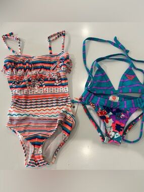 ROXY Girls One-Piece Swimsuit & Bikini Set Toddler size 3 Brand New
